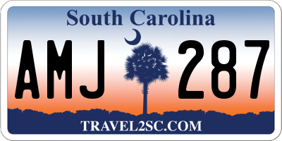 SC license plate AMJ287