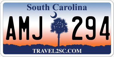 SC license plate AMJ294