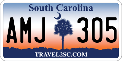 SC license plate AMJ305