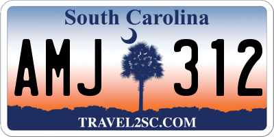 SC license plate AMJ312