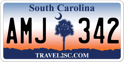 SC license plate AMJ342