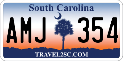 SC license plate AMJ354