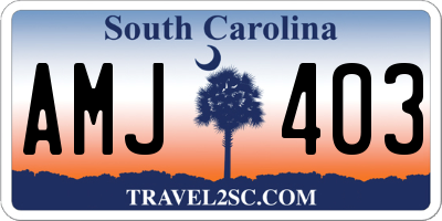 SC license plate AMJ403
