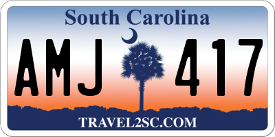 SC license plate AMJ417