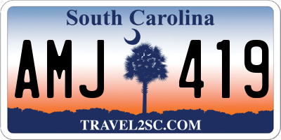 SC license plate AMJ419