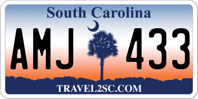 SC license plate AMJ433