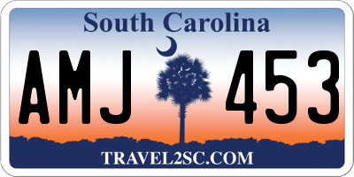 SC license plate AMJ453