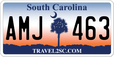 SC license plate AMJ463