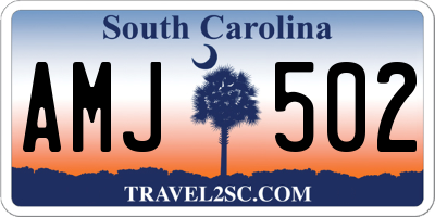 SC license plate AMJ502