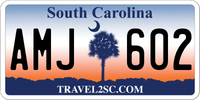 SC license plate AMJ602