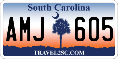 SC license plate AMJ605
