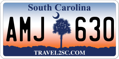 SC license plate AMJ630