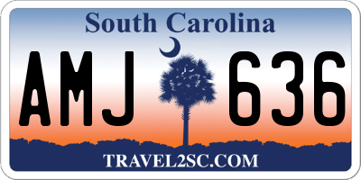 SC license plate AMJ636