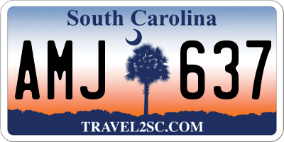 SC license plate AMJ637