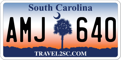 SC license plate AMJ640