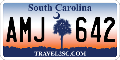 SC license plate AMJ642