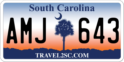 SC license plate AMJ643