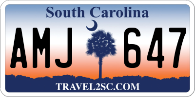 SC license plate AMJ647
