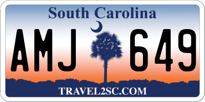 SC license plate AMJ649