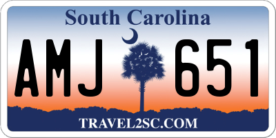 SC license plate AMJ651