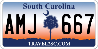 SC license plate AMJ667