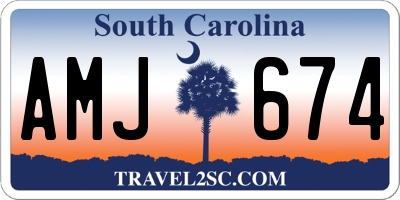 SC license plate AMJ674