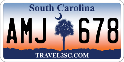 SC license plate AMJ678