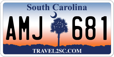 SC license plate AMJ681