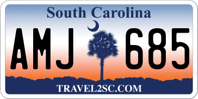 SC license plate AMJ685