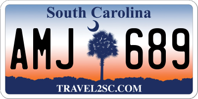 SC license plate AMJ689