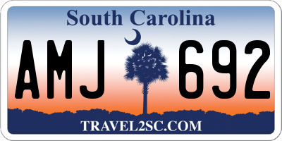 SC license plate AMJ692