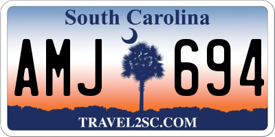 SC license plate AMJ694