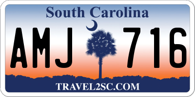 SC license plate AMJ716