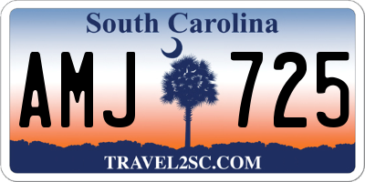 SC license plate AMJ725