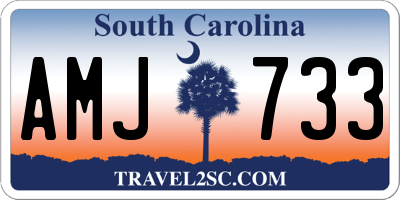 SC license plate AMJ733