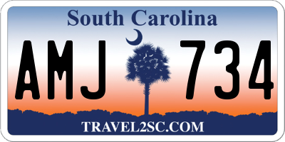 SC license plate AMJ734