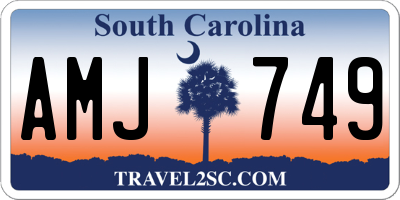 SC license plate AMJ749