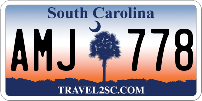 SC license plate AMJ778