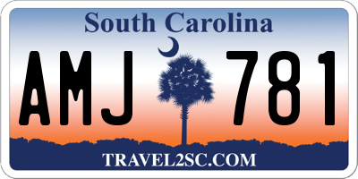 SC license plate AMJ781