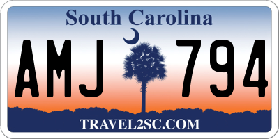 SC license plate AMJ794
