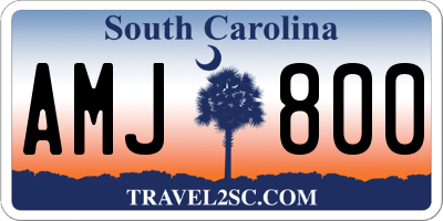 SC license plate AMJ800