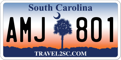 SC license plate AMJ801