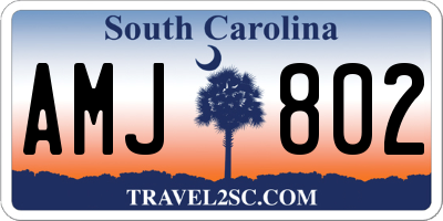 SC license plate AMJ802