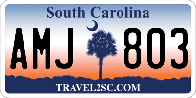 SC license plate AMJ803