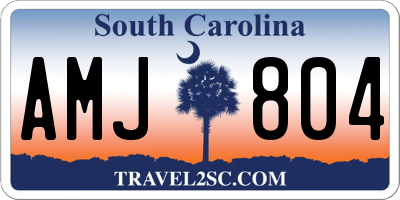 SC license plate AMJ804