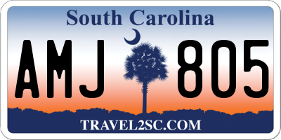 SC license plate AMJ805