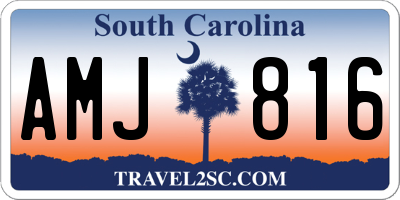 SC license plate AMJ816