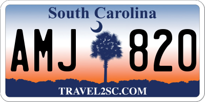 SC license plate AMJ820