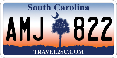 SC license plate AMJ822