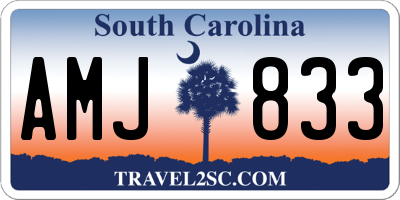 SC license plate AMJ833